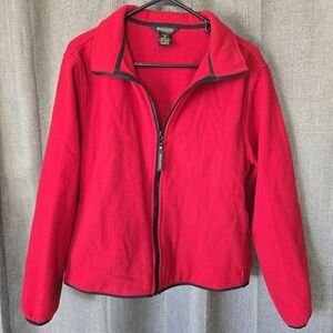 John Rich & Bros Woolrich Vintage 90s Full Zip Red Fleece Sweater Jacket